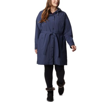 Columbia Here And There Long Trench Plus Size, Chamarras Azul Marino Para Mujer | 347658-PVQ